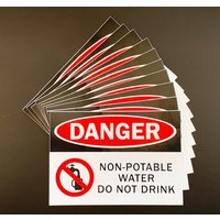 Danger Non Potable Water Do Not Drink Sticker | 10 Pack Vinyl Aufkleber 10"x 10Ps110 Danger Non Potable Water Do Not Drink Sticker | 10 Pack Vinyl Aufkleber 10"x 10Ps110 von AmericangarageByJoy