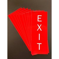Exit Sticker Vinyl Aufkleber Vertikal Rot 10Er Pack Wetterfest | x10Ps113 von AmericangarageByJoy