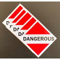 Gefährliche Sticker Vinyl Aufkleber 3"T X 3"W | 5 Pack Indoor Outdoor Warnschild | X5Ps102 von AmericangarageByJoy