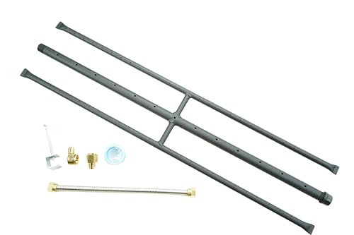 Americangaslogs Rechteckige Gas-Feuerstelle und Kamin H-Brenner mit 3 Rohren (91,4 cm) von Americangaslogs