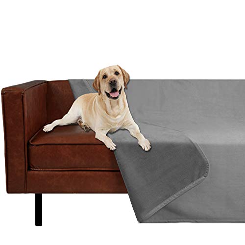 Ameritex Haustier-Bettdecke, wendbar, 100 % wasserdicht, Samt, super weich, für Sofa und Bett (101,6 x 152,4 cm, hellgrau + grau) von Ameritex