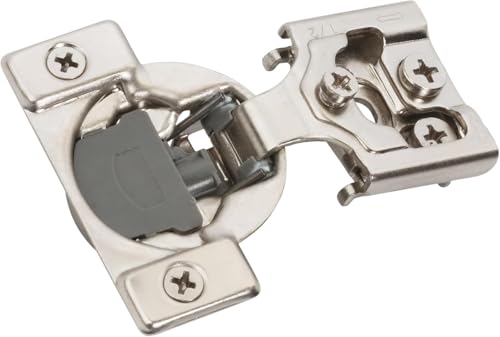 Amerock 2 Stück 1,27 cm Overlay Soft-Closing Compact verdecktes Scharnier für Frontrahmen Schrank, 105-Grad-Öffnungswinkel mit 3-Wege-Verstellbarkeit von Amerock