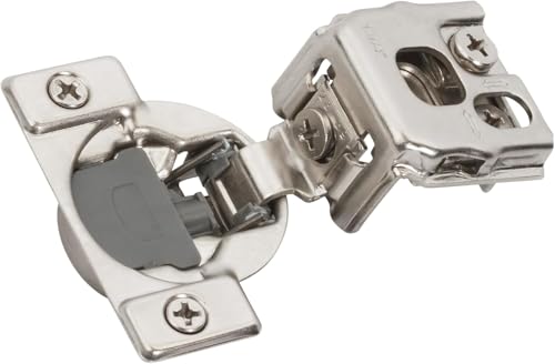 Amerock 2 Stück 3,8 cm Overlay Soft-Closing Compact Verdecktes Scharnier für Frontrahmen Schrank, 105-Grad-Öffnungswinkel mit 3-Wege-Verstellbarkeit von Amerock