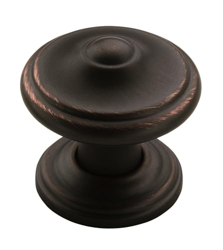 Amerock BP55341-ORB Bp55341Orb Moderner Möbelknauf, 3,8 cm Durchmesser, verzinkt, Durchmesser 32 mm, ölgeriffelte Bronze von Amerock