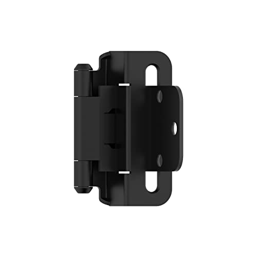 Amerock BPR7565FB | Schrankscharnier | 3/8 Zoll (10 mm) Inset Self Closing Teilwicklung | Mattschwarz | Küchenschrank-Türscharnier | 1 Paar/2 Pack | Funktionale Hardware von Amerock