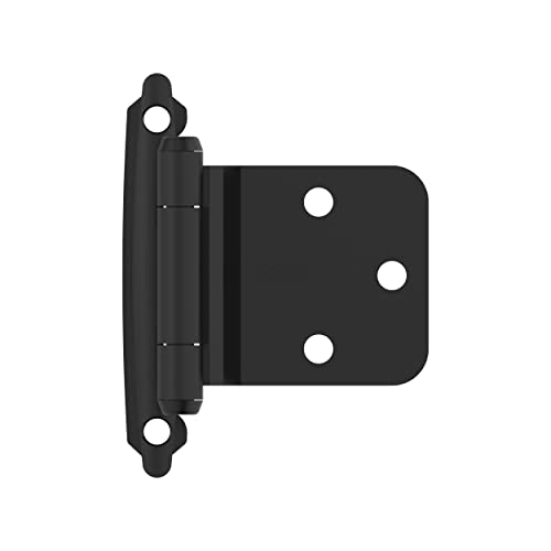 Amerock BPR7630FB | Umgekehrter abgeschrägter Rahmen Schrankscharnier | variable Overlay selbstschließende Gesichtshalterung | Mattschwarz | Küchenschrank-Türscharnier | 1 Paar/2 Pack | Funktionale von Amerock
