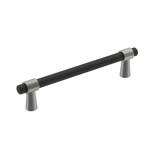 Amerock Schrankgriff/Schrankgriff/Schrankbeschläge/Schrankbeschläge/Schrankbeschläge/Mattschwarz/satiniertes Nickel / 16 Zoll (128 mm) von Amerock
