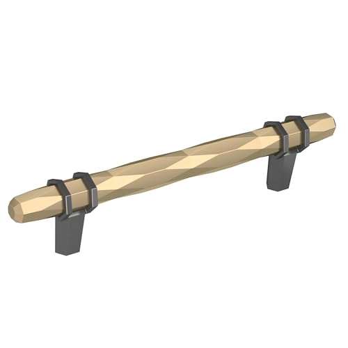 Amerock | Schrankgriff | Golden Champagner/Black Chrome | 5-1/16 Zoll (128 mm) Mitte zu Mitte | London | 1 Packung | Schubladengriff | Schrankbeschläge von Amerock