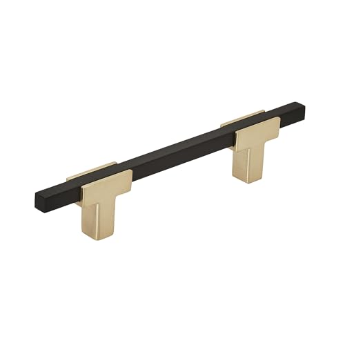 Amerock | Schrankgriff | gebürstetes Gold/Mattschwarz | 96 mm Mitte zu Mitte | Urbanite | 1 Packung | Schubladengriff | Schubladengriff | Schrankbeschläge von Amerock