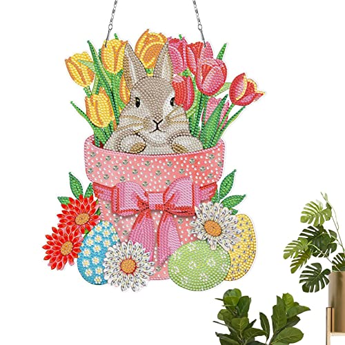 Amesor 5d Ostern, Diamonds Painting Ostern Deko Hase Strass Kristall Malerei Kit, Diamant Painting Türkranz Ostern,diy Ostern Deko Für Home Wall Decor Für Erwachsene, Kinder von Amesor