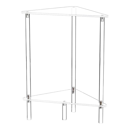 Amesor Acryl Beistelltisch | Transparenter Nachttisch | 2-Stufiger Moderner Dreieckiger Kleinraum-Beistelltisch Mit Stauraum Dekorativ Acryl Nachttisch | Für Ecke Küche Wohnzimmer Badezimmer Zuhause von Amesor