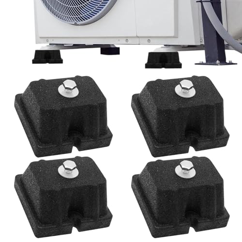 Amesor Anti Vibrations Pads, 4er-Set Gummifuß Montagebasis, Hochbelastbare Montagehalterung Für Außenkondensatoren Klimaanlage Wärmepumpe Außengerät von Amesor