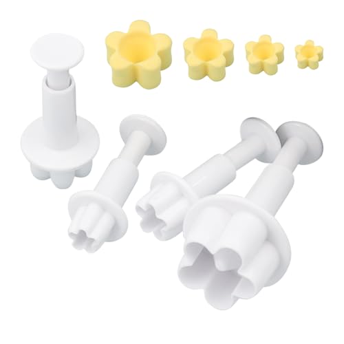 Amesor Blumen Fondant Ausstecher - 4-teiliges Blumen Plunger Ausstecher Set,Spülmaschinenfeste Form Plätzchen Für Lebensmittel Süßigkeiten Schokolade Dessert Backen Kinder | Deko Amesor Blumen Fondant Ausstecher - 4-teiliges Blumen Plunger Ausstecher Set,Spülmaschinenfeste Form Plätzchen Für Lebensmittel Süßigkeiten Schokolade Dessert Backen Kinder | Deko von Amesor