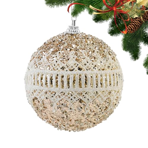 Amesor Christbaumkugel Deko | 8 cm zerbrechsicher glitzernd Christbaumschmuck | Saisonale Weihnachtsbaumkugel Deko - Für Zuhause Büro Schule Hotel Wohnung Studentenwohnheim Bauernhaus Feste von Amesor