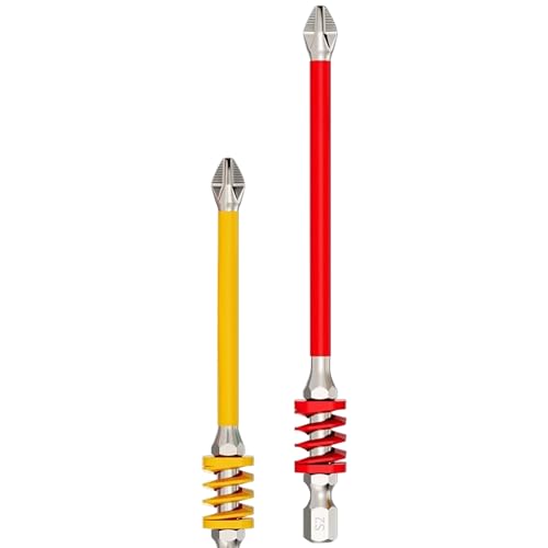 Amesor Elektrische Schraubendreher-Bits | 2-teiliger Schraubbit-Set,Feder-Antirutsch-Spitze für Handwerker Möbel Haushalt Beton Heimwerker von Amesor