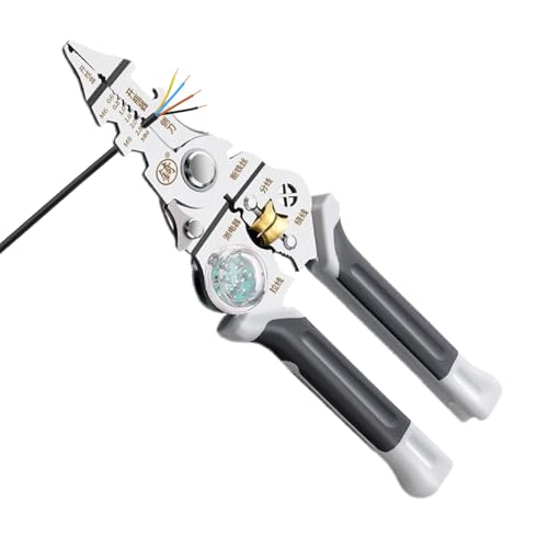 Amesor Elektrischer Kabelabisolierer - Präzisions-Abisolierer Mit Spannungsprüfer - Tragbares Zubehör für elektrische Ausrüstung Crimper-Tester zum Crimpen, Ziehen und Verkabeln Amesor Elektrischer Kabelabisolierer - Präzisions-Abisolierer Mit Spannungsprüfer - Tragbares Zubehör für elektrische Ausrüstung Crimper-Tester zum Crimpen, Ziehen und Verkabeln von Amesor