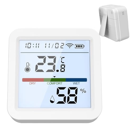 Amesor Feuchtesensor - Intelligenter Temperatur- Und Feuchtesensor,Kabellose Feuchtigkeitssensoren Tragbare Luftqualitätsüberwachung Für Babyzimmer Wissenschaftlicher Einsatz von Amesor