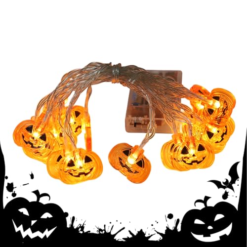 Amesor Halloween Kürbis Lichterkette Für Draußen - Festliche Lichterkette Für Außendekoration An Feiertagen,Saisonale Festdeko Für Baum Wand Terrasse Innenbereich Fensterbank von Amesor