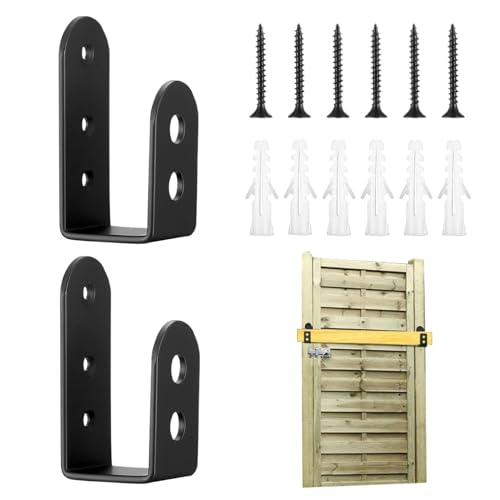 Amesor -Halterungen, 2X4-Halterungen | 2er-Pack robuste Stahlstangen-Sicherheitssysteme - Sicherheits-Türstange, 2 x 4 -Montageklammern, Sicherheits-Türschloss-Clips für von Amesor