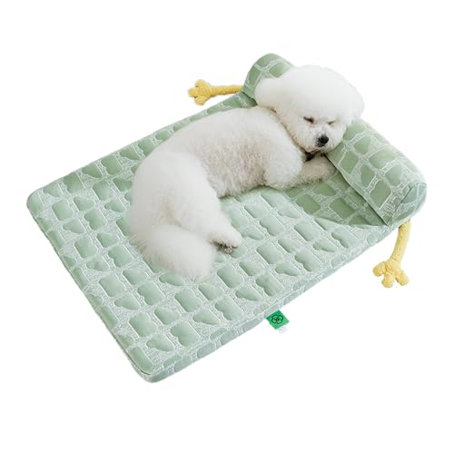 Amesor Kühles Hundebett - Hunde Kühlbett Box Matte | Antirutsch Kissenauflage Mit Waschbarem Bezug Für Kleine Mittelgroße Große Hunde Innen Außen Camping von Amesor