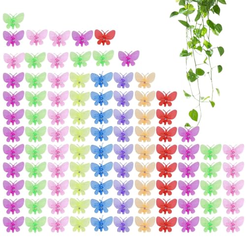 Amesor Pflanzenhalter-Clips - Orchideenstiel Klemmen,Stabile Rankgitter-Klemmen 100 Stück Für Garten Innenbereich Hof Terrasse von Amesor