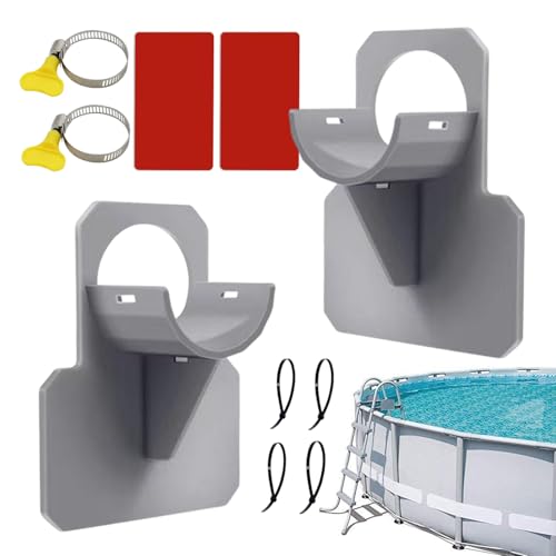 Amesor Pool Schlauchklemmen,Pool Wasserschlauch Haltehalterungen | Verstellbare Rohrklemmenhaken Zubehör Für Garten Terrasse Draußen von Amesor