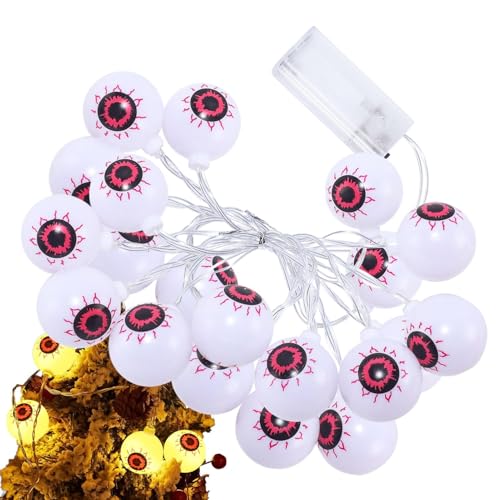 Amesor Schaurige Augen Lichterkette | Halloween-Lichterkette für den Innenbereich | Batteriebetriebene Deko Für Baum Fenster Garten Fensterbank Innenhof Wand von Amesor