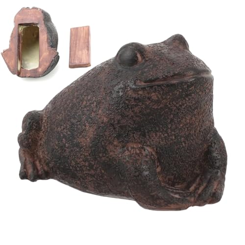 Amesor Schlüsselversteck Für Draußen,Sicherer Versteckfach In Froschform | Resin Gartenfigur Sicher Versteck für Wertvolles Rasen Garten von Amesor