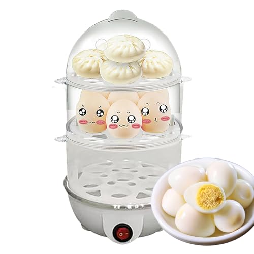 Amesor Schneller Eierkocher, 3-Etagen Eierkocher Mit Automatikfunktion, Küchengerät Mit Abschaltautomatik Für Maisnudeln Knödel Porridge von Amesor