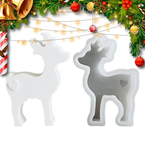 Amesor Weihnachts-Elch-Silikonform, Elch-Kerzenständer-Form - Weihnachten Silikonformen Kerzenhalter Formen,Weihnachts-Elch-Hirsch-Silikon-Kerzenformen für Kerzen, Seife Amesor Weihnachts-Elch-Silikonform, Elch-Kerzenständer-Form - Weihnachten Silikonformen Kerzenhalter Formen,Weihnachts-Elch-Hirsch-Silikon-Kerzenformen für Kerzen, Seife von Amesor