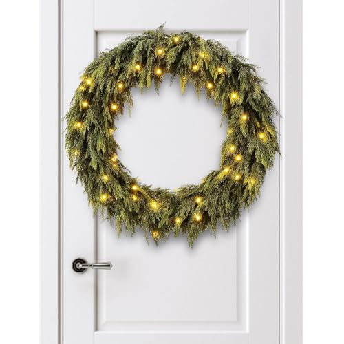 Amesor Weihnachts Girlanden | Zeder Heimdekoration Grün - 1.8 Meter Biegsame Weihnachtsgirlande Deko - Für Innenbereich Und Außenbereich Wohnzimmer Schlafzimmer Fenster Tür Baum Kamin Mantel Treppe von Amesor