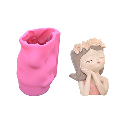 Form Für Sukkulenten Aus Beton - Silikonform Kopf Mädchen - Silikonformen Kerzen - Mädchen Kopf Blumentopf Sukkulente Blumenform Silikon Handwerk Dekoration Gießen Werkzeuge Silikon Formen von Amesor