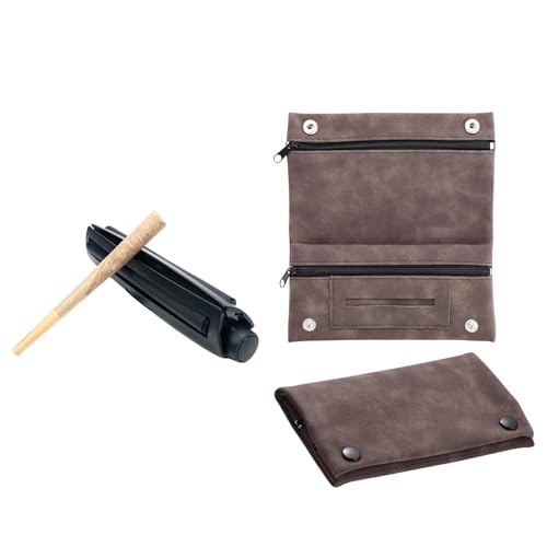 Amexo Tabaktasche, Leder Tabaktasche Konischer Cigarette Roller Drehmaschine Zigaretten für Drehtabak Mehrschichtig 110 mm von Amexo