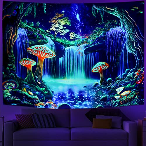 Ameyahud Schwarzlicht Fantasy Wald Tapisserie UV Reaktiv Wasserfall Tapisserie Sternenhimmel Tapisserie Neon Natur Pflanze Wandbehang Dekor für Zuhause Ameyahud Schwarzlicht Fantasy Wald Tapisserie UV Reaktiv Wasserfall Tapisserie Sternenhimmel Tapisserie Neon Natur Pflanze Wandbehang Dekor für Zuhause von Ameyahud