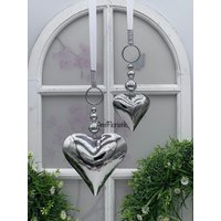 Fensterdeko Edelstahl Herz Silber Fenster Hänger von AmfFloristik