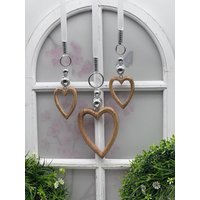 Fensterdeko 3Er Set Holzherz Fensterdekoration Hänger von AmfFloristik