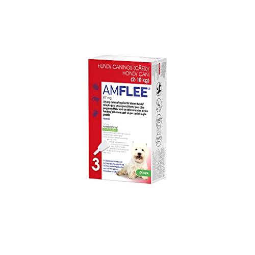 Amflee Spot On Floh- und Zeckenmittel für Hunde von 2-20 kg (S), 3 Einzeldosis-Pipetten mit 67 mg Fipronil, Lösung zum Auftropfen Amflee Spot On Floh- und Zeckenmittel für Hunde von 2-20 kg (S), 3 Einzeldosis-Pipetten mit 67 mg Fipronil, Lösung zum Auftropfen von AMFLEE