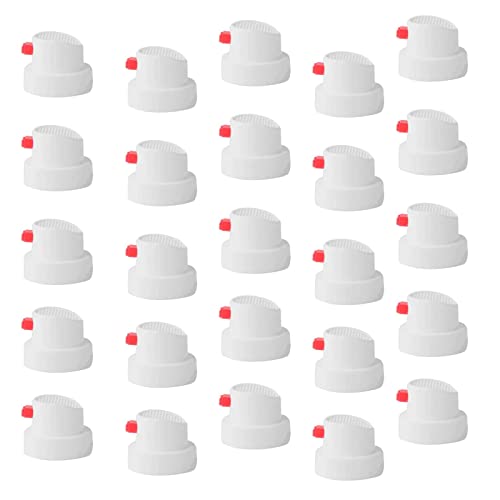 Amfrpar 20 Stück Sprühkopf Spraydose Ersatz Spray Caps Set Fächersprühkopf Sprühkappe Ersatzsprühkopf für Sprayfarbe Sprühdosen Spraycan (Weiß) von Amfrpar
