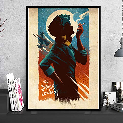 Ami0707 Leinwand HD-Druck Cowboy Bebop Anime Poster Wandkunst Moderne Inneneinrichtung Malerei Modulare Bildgrafik für Wohnzimmer 50X75cm ohne Rahmen von Ami0707