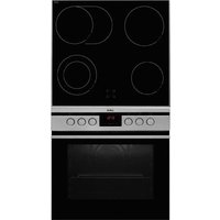 Amica EHC 12761 E Backofen inkl. Kochfeld 65l EEK: A (A+++ - D) Edelstahl, Schwarz von Amica