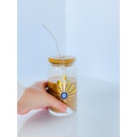 Evil Eye Design Pfauen Soda Kanne Glas Bierglas Custom Tasse von AmidaByZaa