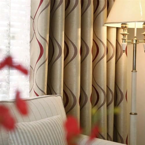 Amidoudou 2er-Set Moderne Art Geometrische Vorhänge Wohnzimmer Vorhänge (Rot, 230 * 140cm) von Amidoudou