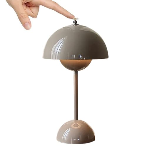 Amieron LED Flowerpot Acryl Tischlampe Kabellos mit Akku, Nachttischlampe Touch Dimmbar Flowerpot Lamp mit 3 Helligkeitsmodi, Dekorative Retro Schreibtischlampe für Schlafzimmer, Bars, Restaurants von Amieron