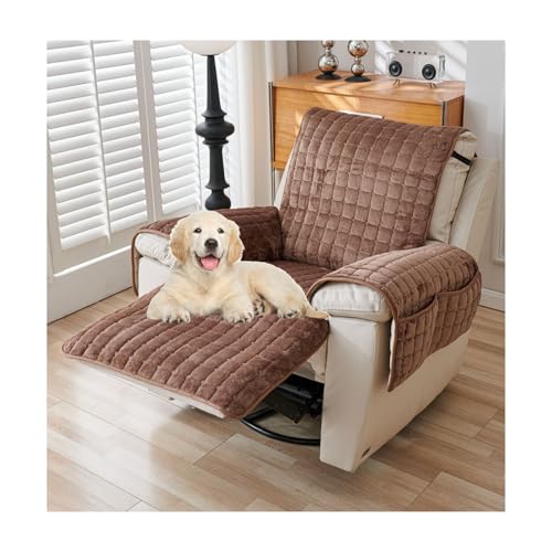 Sesselschoner Sesselauflage, Sesselschoner for Relaxsessel, Sesselschoner for Fernsehsessel mit armlehne Anti-Rutsch, Relaxsessel Bezüg Sesselüberzug for Zuhause mit Kindern und Haustieren Hund(Brown von Amieron