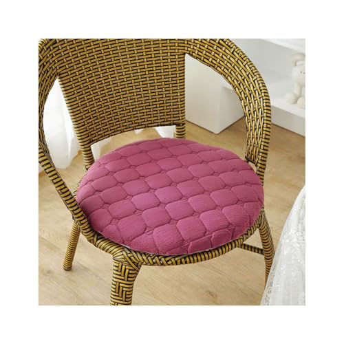 Sitzkissen Rund 35/40/45/50cm, 4 cm Dicke Weiche Stuhlkissen mit rutschfest Waschbar Samtbezug, Sitzkissen Stuhl mit Reißverschluss, Stuhlauflage für Esszimmer Küche(Deep Purple,2er Set 35cm) von Amieron