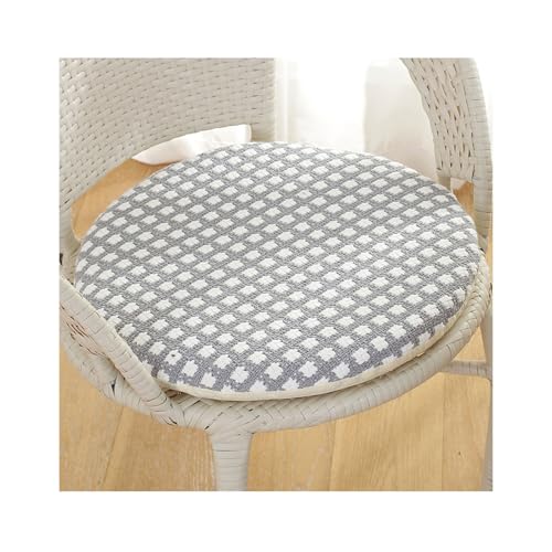 Sitzkissen Rund 35/40cm/45cm/50cm, Weiche Stuhlkissen mit Rutschfest Waschbar Cordstoff Sitzauflage Stuhl mit Reißverschluss, Sitzpolster Stuhlauflage für Indoor Esszimmer Küche Outdoor Garten(Gray ch von Amieron