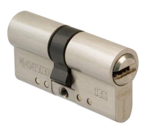 Amig Sicherheitszylinder | Türschloss | Doppelkupplungszylinder | lange Nocken | inklusive 3 Schlüssel | matt silberfarben | Maße: 80 (40-40 mm) von Amig