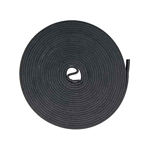 Amig Selbstklebende Gummidichtung für Eingangs- und Durchgangstüren und Flügelfenster und Schiebetüren, 10 m Rolle, 15 x 5 mm, Schwarz, Isolierband zur Vermeidung von Zugluft und Luftleckagen von Amig