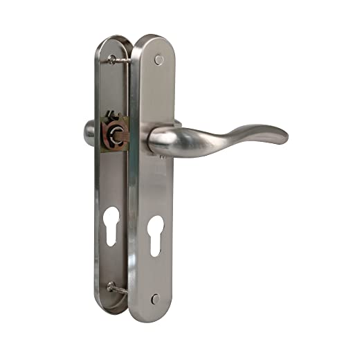 Amig - Türgriffe mit Stahlplatte | Mod. LENA | 238 x 40 mm | 70 mm Schlüssel | Elegantes und schlichtes Design | Stahl silber matt von Amig