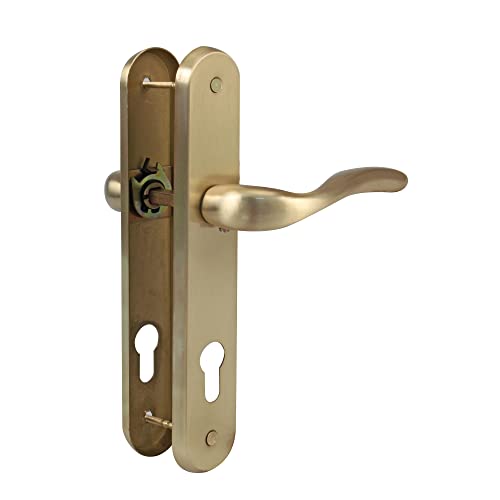 Amig - Griffe mit Stahlplatte für Türen | Mod. LENA | 238 x 40 mm | 70 mm Schlüssel | Elegantes und schlichtes Design | Messingstahl matt von Amig